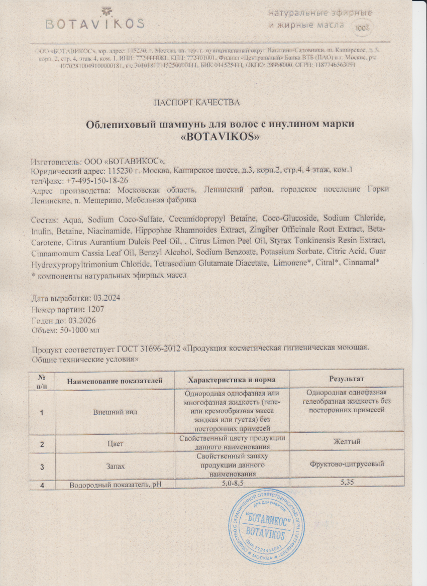 Паспорт №032024